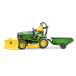 John Deere Lawn Tractor with Gardener and Trailer