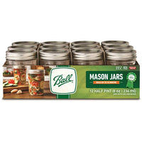 Ball 12-Count Regular Mouth Half Pint Jars