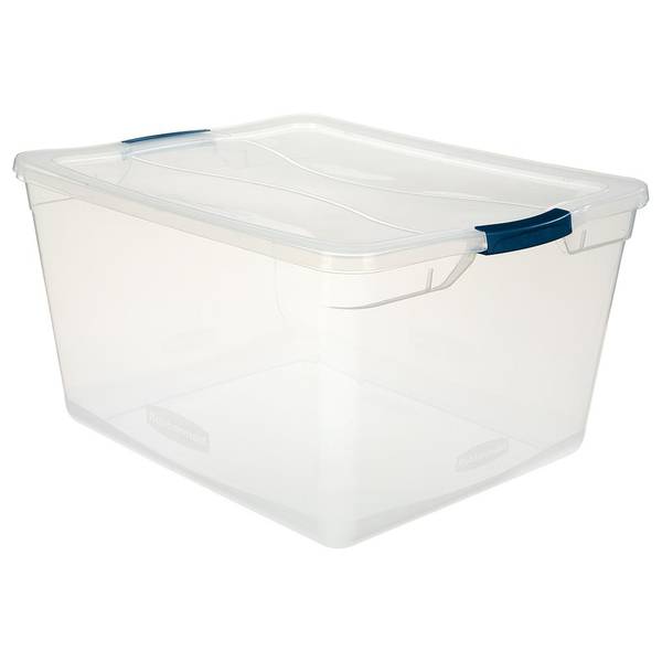 Rubbermaid 71 Quart Cleverstore Clear Latching Tote