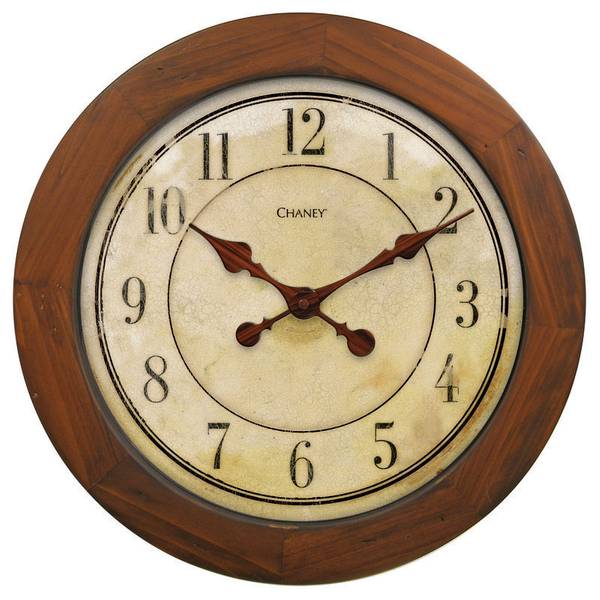 Chaney Old World Wood and Parchment Clock