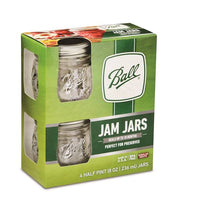 Ball 4-Pack Elite Collection Regular Mouth 1/2 Pint 8 oz Jelly Mason Jars
