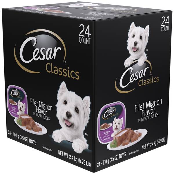 Cesar 24-Pack 3.5 oz Classic Loaf Filet Mignon Flavor Dog Food