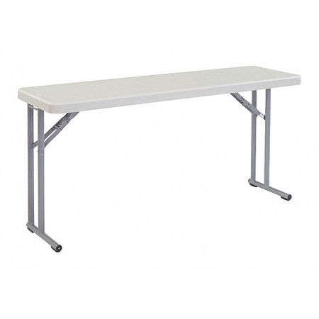 Rectangle Folding Table, 18" W, 60" L, 29-1/2" H, Blow-molded plastic Top, Speckled Gray