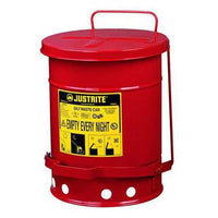 Oily Waste Can,6 Gal.,Steel,Red