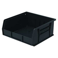 Hang & Stack Storage Bin, Black, Plastic, 10 7/8 in L x 11 in W x 5 in H, 50 lb Load Capacity