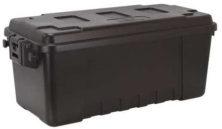 Storage Trunk, Black, Plastic, 14 1/4 in L, 30 in W, 12 3/4 in H, 3.2 cu ft Volume Capacity