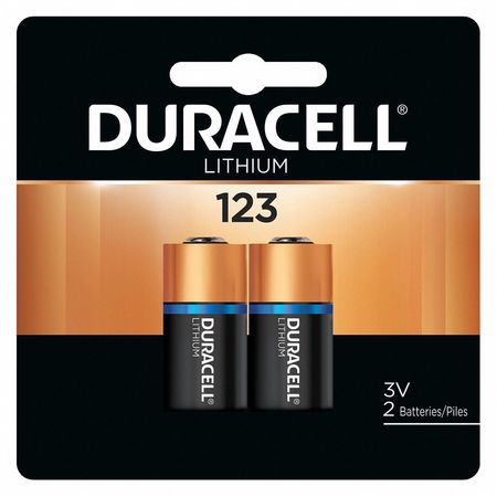 Battery,Size 123,Lithium,3V,PK2