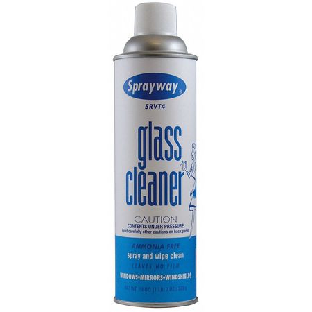 Liquid Glass Cleaner, 20 oz., White, Unscented, Aerosol Can