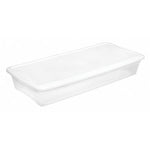 Storage Tote, Clear/White, Polypropylene, 34 7/8 in L, 16 5/8 in W, 6 1/8 in H