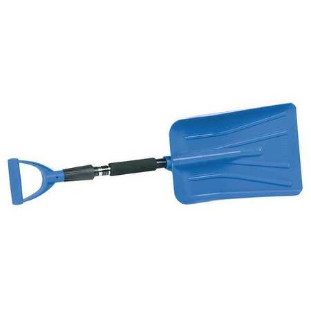 Snow Shovel, 30 in to 37 in Plastic D-Grip Handle, Plastic Blade Material, 8 1/2 in Blade Width